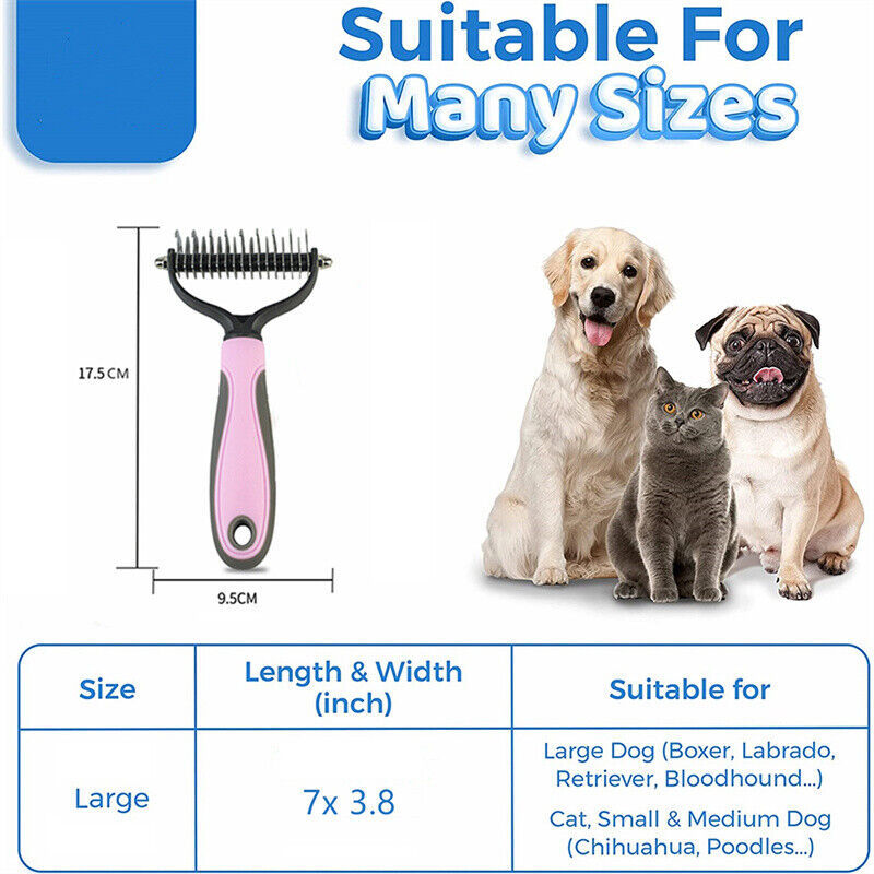 Dual-Sided Dematting Brush for Dogs & Cats