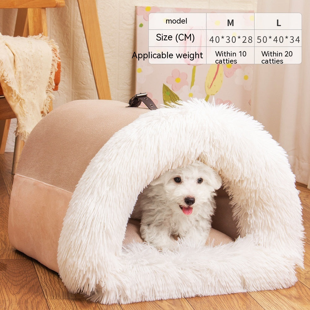 Cozy semi-enclosed pet nest, soft, private, stylish, and easy-to-clean