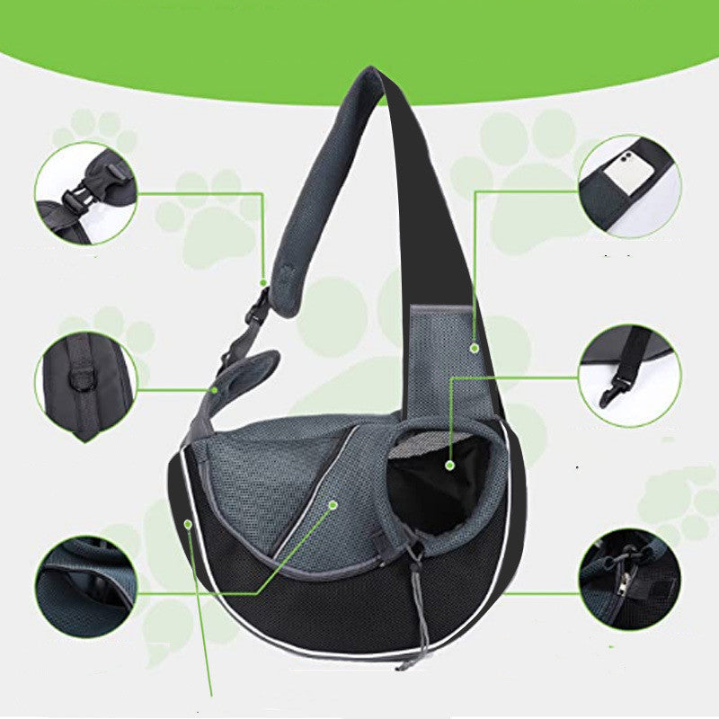Breathable pet carrier bag with drawstring, secure zipper - Ideal for Dogs and Cats