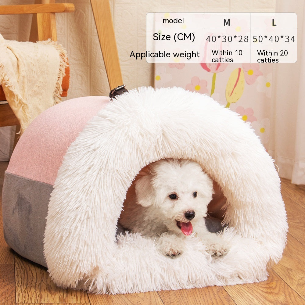 Cozy semi-enclosed pet nest, soft, private, stylish, and easy-to-clean