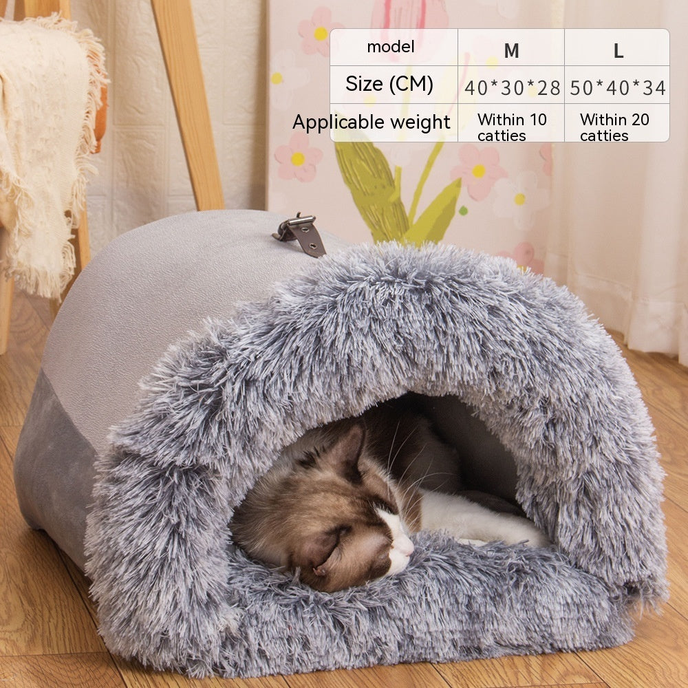Cozy semi-enclosed pet nest, soft, private, stylish, and easy-to-clean