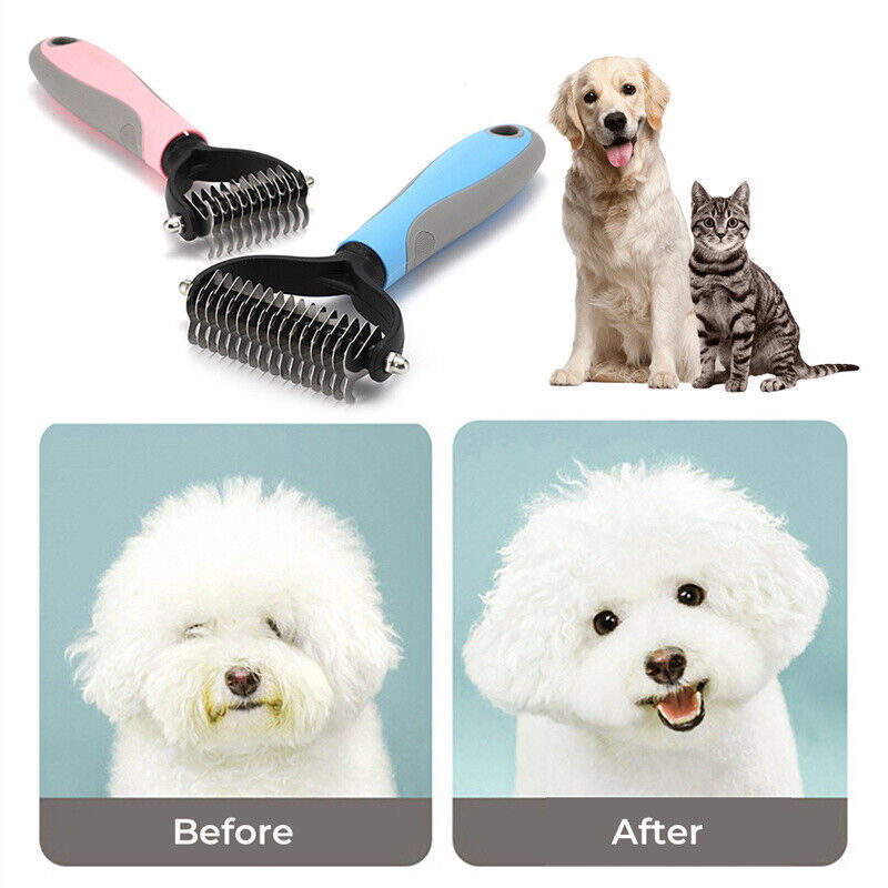 Dual-Sided Dematting Brush for Dogs & Cats