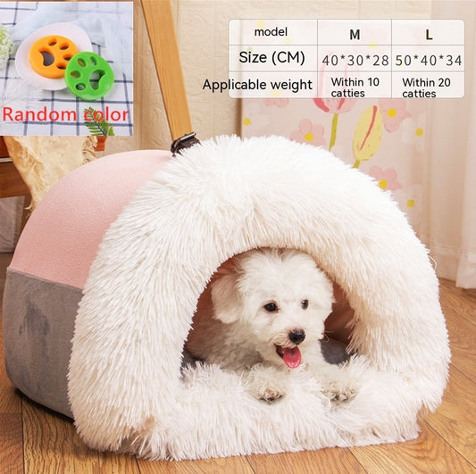 Cozy semi-enclosed pet nest, soft, private, stylish, and easy-to-clean